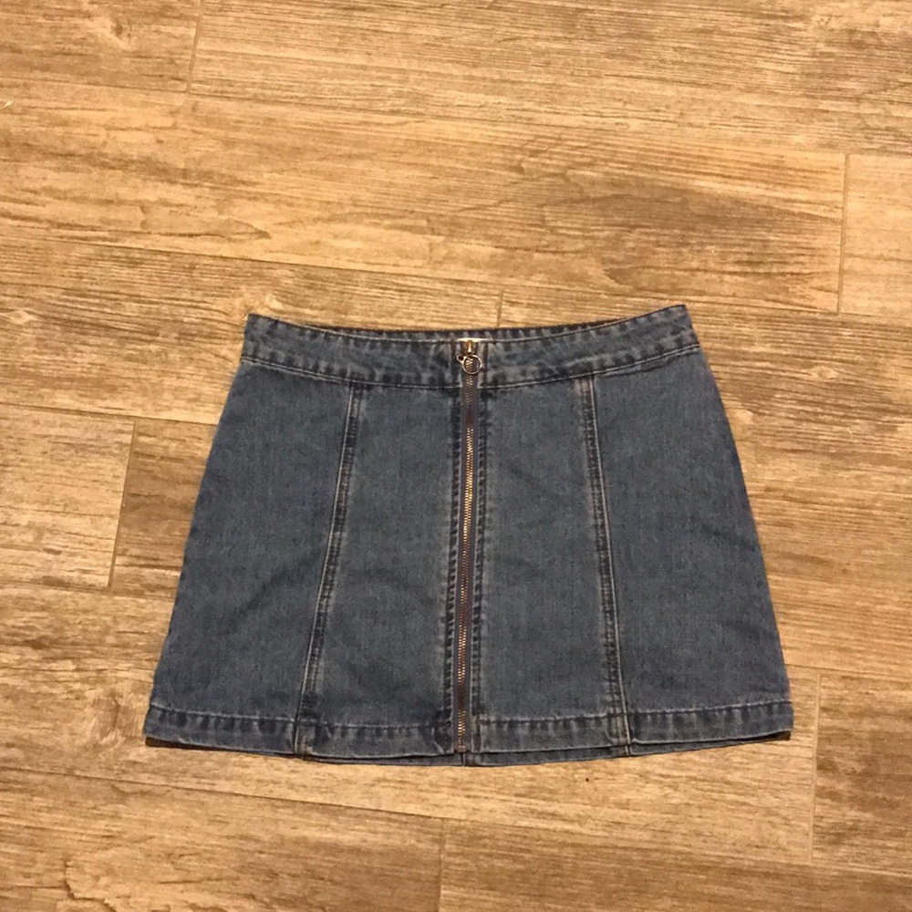 Vintage Jean Zip Skirt